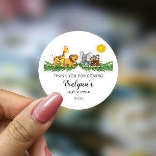 Autocolante de Chá de fraldas Safari Animais Cláss