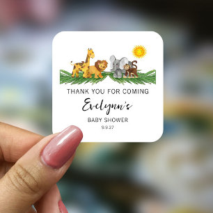 Autocolante de Chá de fraldas Safari Animais Cláss