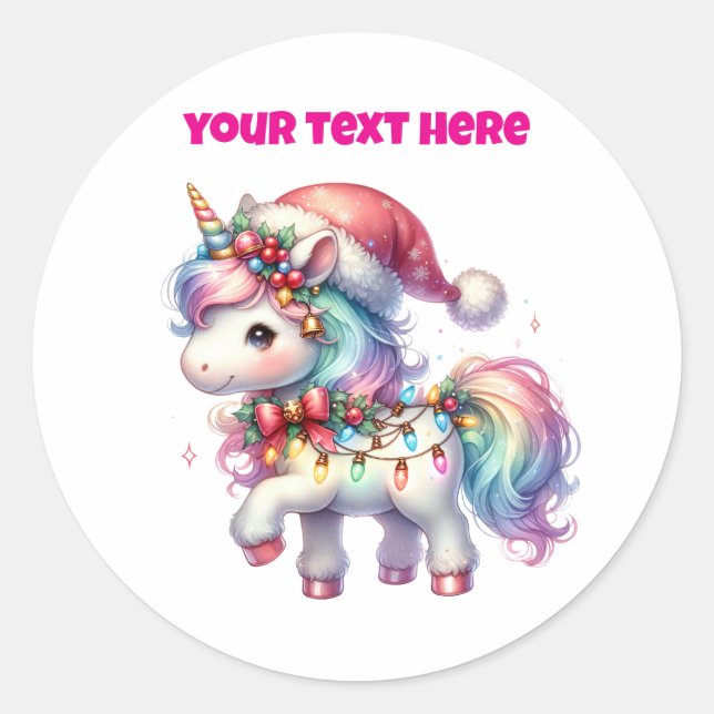 Autocolante de Círculo de Natal Personalizado (Frente)