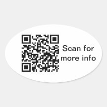 Autocolante de código QR Oval