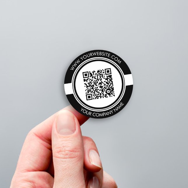 Autocolante de código QR preto e branco (Criador carregado)
