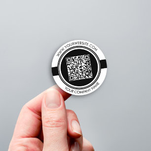 Autocolante de código QR preto e branco