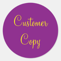 Autocolante de cópia do cliente