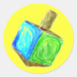Autocolante de Dreidel amarelo