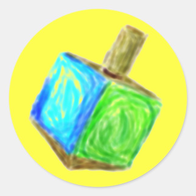 Autocolante de Dreidel amarelo (Frente)