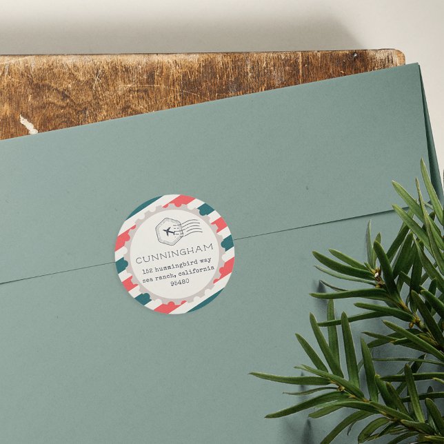 Autocolante de endereço de devolução de correio aé (Criador carregado)