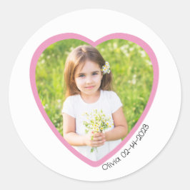 Autocolante de fotos de coração cor-de-rosa person