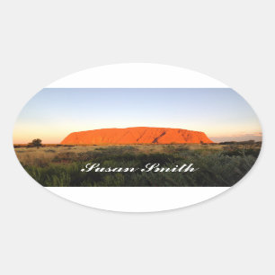 Autocolante de fotos Oval com nome - australiano d