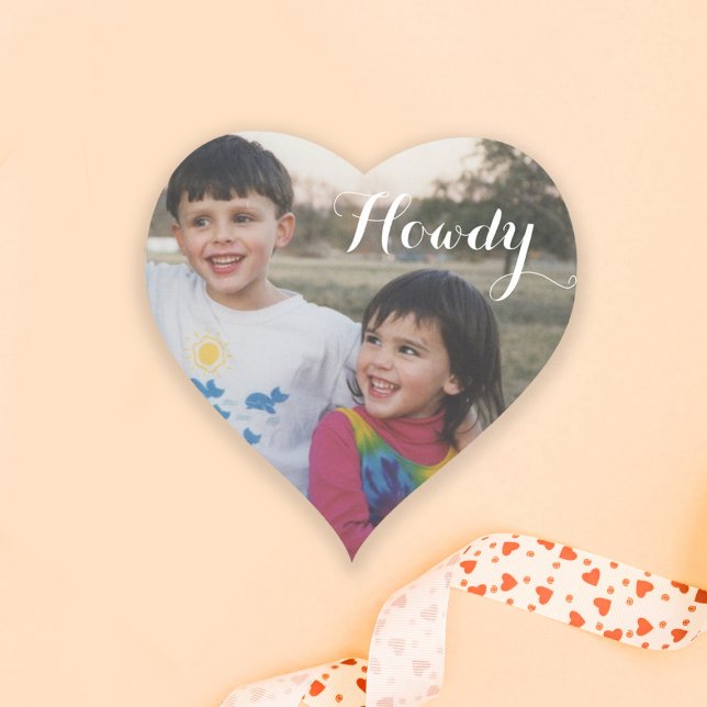 Autocolante de fotos personalizado do Texas Howdy (Criador carregado)