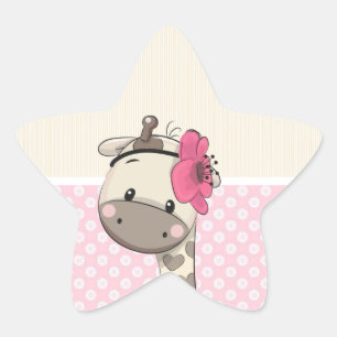 Autocolante de Girafa Rosa Personalizada