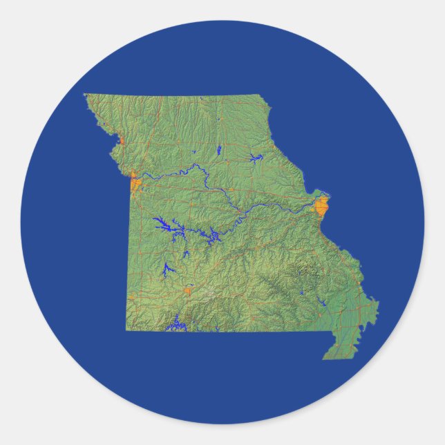 Autocolante de Mapa do Missouri (Frente)