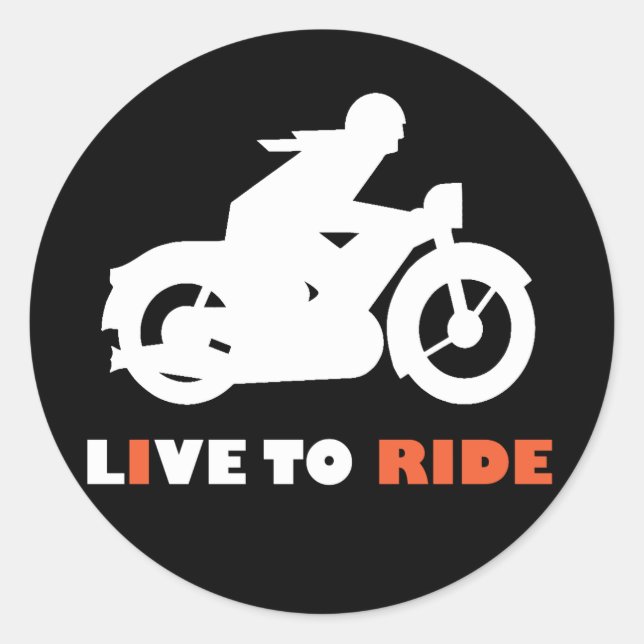 Autocolante De Motocicleta Live To Ride Biker (Frente)