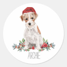 Autocolante de Natal Personalizado Jack Russell
