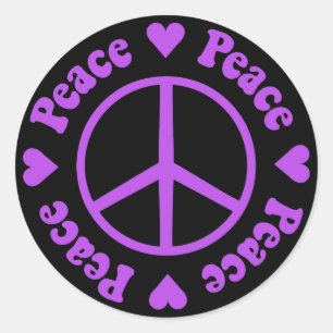 Autocolante de paz e amor