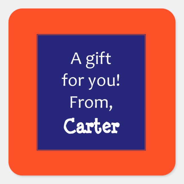 Autocolante De Presente Vermelho E Marinho (Frente)