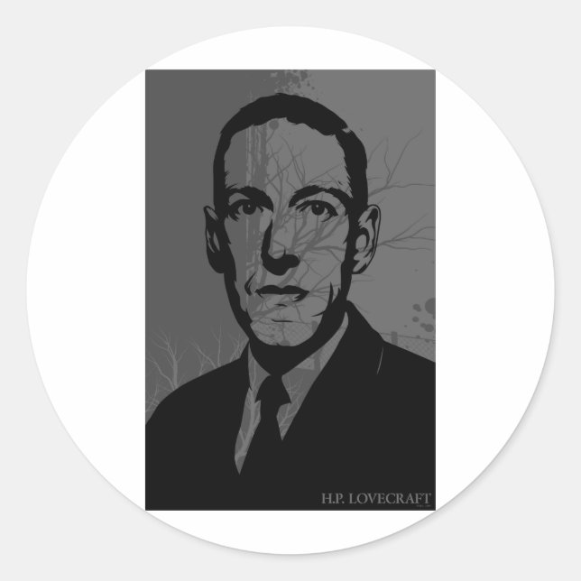Autocolante de Retrato HP Lovecraft (Frente)