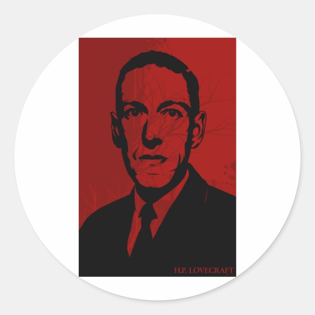 Autocolante de Retrato HP Lovecraft (Frente)