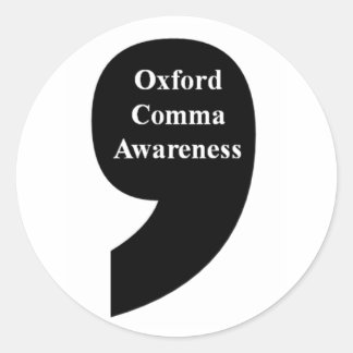 Autocolante de sensibilização Oxford Comma