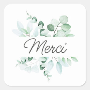 Autocolante de Stickers/Etiqueta Merci Fleurs
