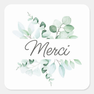Autocolante de Stickers/Etiqueta Merci Fleurs