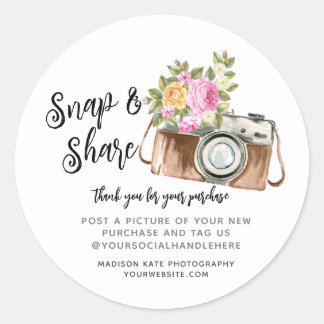 Autocolante de vendas da câmera Snap e Share