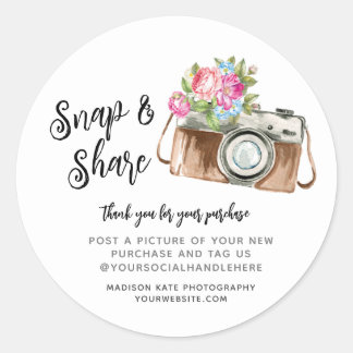 Autocolante de vendas da câmera Snap e Share