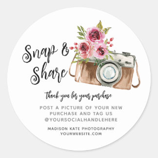 Autocolante de vendas da câmera Snap e Share