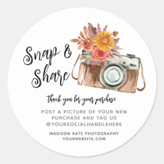 Autocolante de vendas da câmera Snap e Share