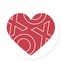 Autocolante do Coração Beijo Hugs