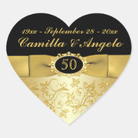 Autocolante Dourado de 50 anos e Black 1,5"