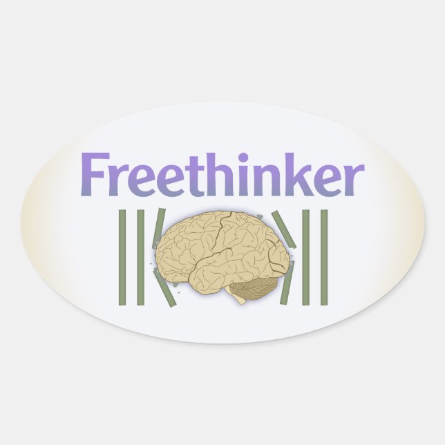 Autocolante Freethinker (sem cérebro) (Frente)