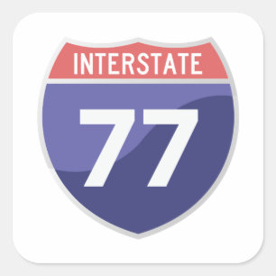 Autocolante Interstate 77 (I-77) Road Trip Viagem