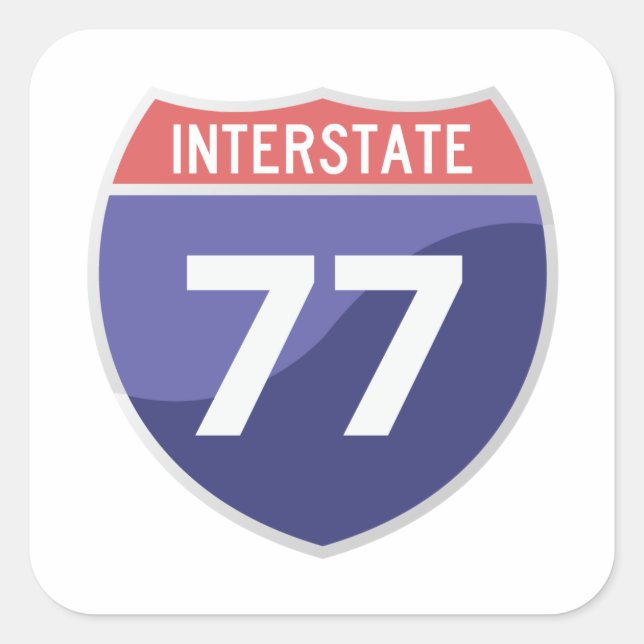 Autocolante Interstate 77 (I-77) Road Trip Viagem (Frente)