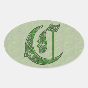 Autocolante - Letra C Oval