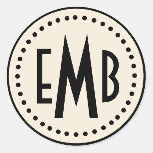 Autocolante Monograma Personalizado (Ovo/Blk)