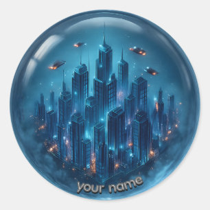 Autocolante Neon Mini City 3D