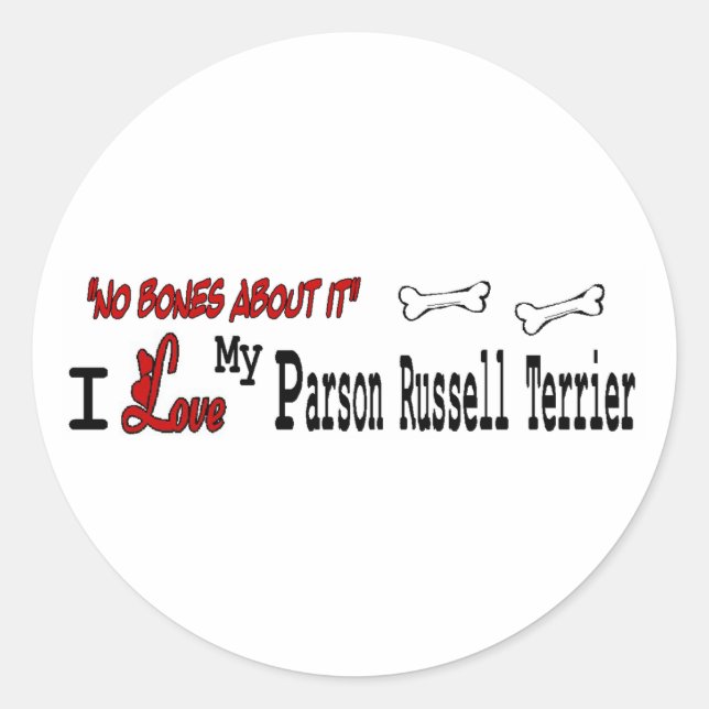 Autocolante Parson Russell Terrier (I Love) (Frente)
