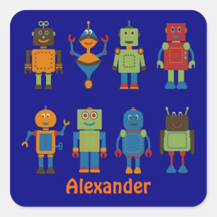 Autocolante personalizado de amigos robôs