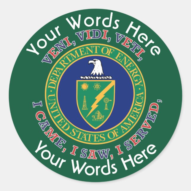 Autocolante personalizado do Department of Energy  (Frente)