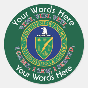 Autocolante personalizado do Department of Energy