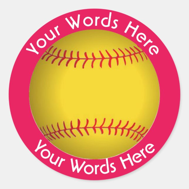 Autocolante Personalizado do Softball (Frente)