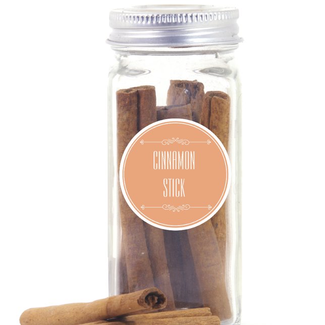 Autocolante personalizado moderno (cinnamon stick favor sticker)