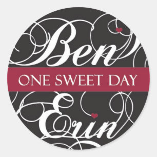 Autocolante personalizado para Ben & Erin (Heart2)