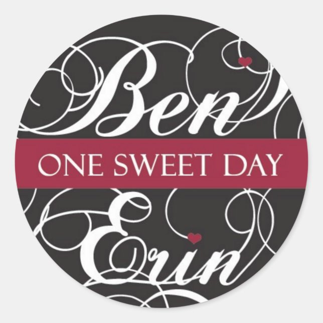 Autocolante personalizado para Ben & Erin (Heart2) (Frente)