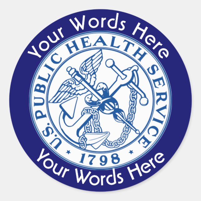Autocolante personalizado PHS do Serviço de Saúde  (Frente)