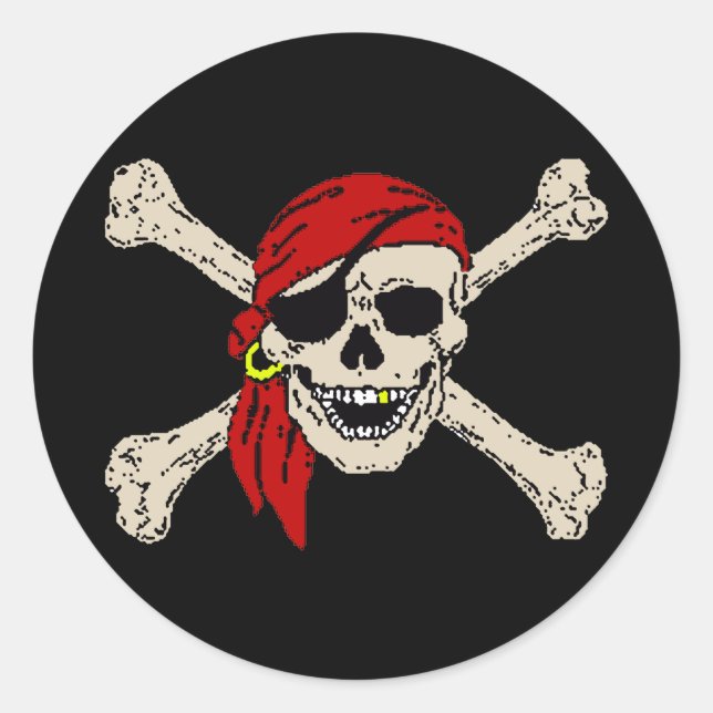 Autocolante Pirate Classic Round (Frente)