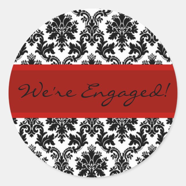 Autocolante Preto Damásico e Envelope Vermelho (Frente)