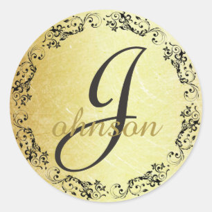 Autocolante preto e Dourado, monograma