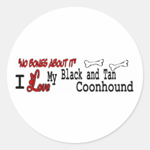 Autocolante Preto E Tan Coonhound (I Love)