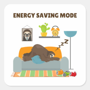 Autocolante Pun Square Modo de Poupança de Energia